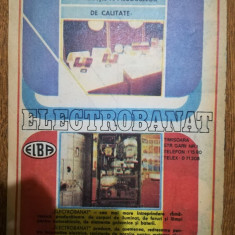 1986 Reclama Întreprindere ELECTROBANAT Timisoara ELBA corpuri de ilumin 24x16,5