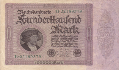 GERMANIA 100.000 marci 1923 VF!!! foto