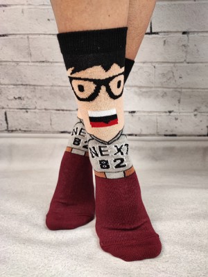 STK427-100 Sosete medii din bumbac ultrasox model funny foto