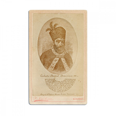 Constantin Br&amp;acirc;ncoveanu, fotografie format carte-de-visite, atelier I. Niculescu foto