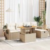 VidaXL Set canapele grădină cu perne 6 piese bej poliratan/lemn acacia 3328024