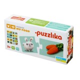 Cumpara ieftin Puzzle din lemn, Cubika, Animalutele si mancarea lor, 20 piese