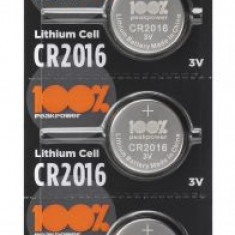 Baterie buton PeakPower CR2016 3V 5 buc/blister