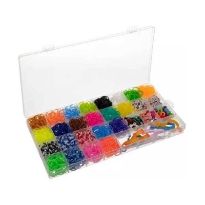 Set creativ elastice loom colorate cu organizator si accesorii, 1500 piese Kruzzel MY18061 foto