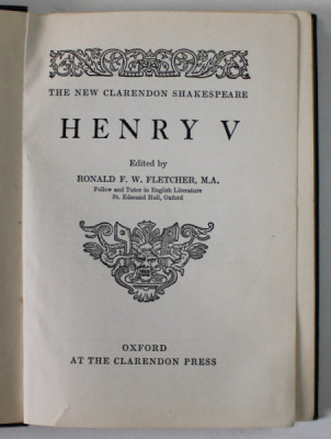 THE NEW CLARENDON SHAKESPEARE , HENRY Y , 1952 foto
