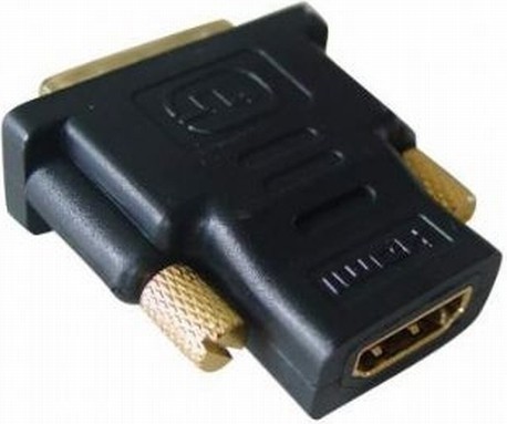 ADAPTOR video GEMBIRD, DVI-D SL (T) la HDMI (M), conectori auriti, black, &quot;A-HDMI-DVI-2&quot; (timbru verde 0.08 lei)