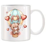 Cana alba personalizata cu Ursulet in Balon, INOVATIX&reg;. 330ml