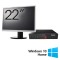 Pachet Refurbished Calculator Lenovo ThinkCentre M710q Mini PC, Intel Core i5-6500T 2.50GHz, 8GB DDR4, 256GB SSD + Monitor 22 Inch + Windows 10 Home N