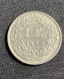 Moneda 1 franc 1969 Elvetia