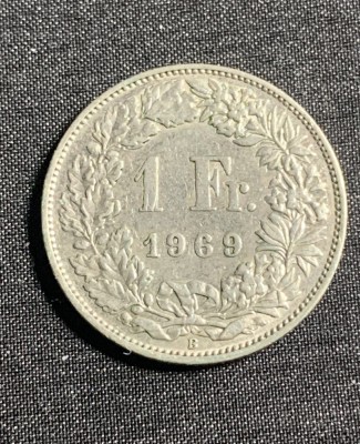 Moneda 1 franc 1969 Elvetia foto