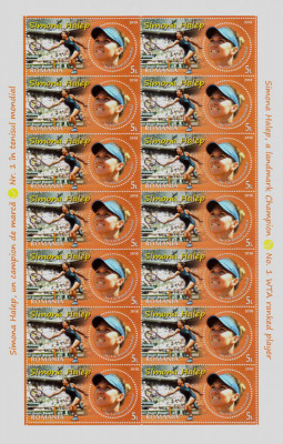 RO 2018 ,LP 2209 ,&amp;quot;Simona Halep ,un campion de marca&amp;quot;, coala intreaga de 14 ,MNH foto