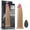 Vibrator Realist Nature Cock, Remote Control, Silicon Dubla Densitate, 10 Moduri Vibratii si Rotatii, Maro, 22.8 cm