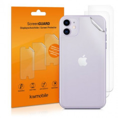 Set 3 Folii de protectie pentru Apple iPhone 11, Kwmobile, Spate, Transparenta, 49790.5 foto