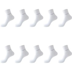 Set 10 perechi de sosete pentru barbati, SS026, Alb, marime universala (39-43)