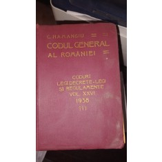 CODUL GENERAL AL ROMANIEI VOL XXVI 1938 - III