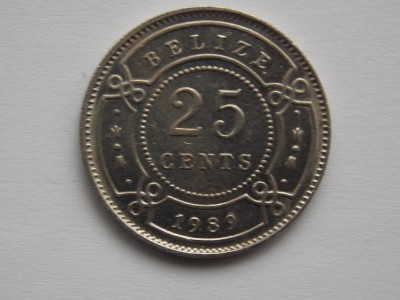 25 CENTS 1989 BELIZE foto