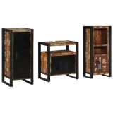 Set de mobilier pentru baie cu raft 3 pcs Lemn recuperat solid
