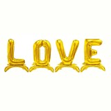 Cumpara ieftin Set baloane LOVE, inaltime 80 cm, folie metalizata aurie, Idei