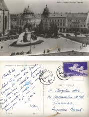 *Romania, Cluj, Vedere din Piata Libertatii, carte posta ilustrata circulata intern, 1962