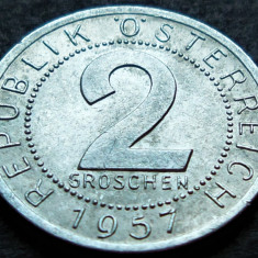 Moneda istorica 2 GROSCHEN - AUSTRIA, anul 1957 * cod 2306 B