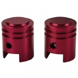 Capace de supapa din aluminiu rosu stil piston universale pentru masina motocicleta quad 2 bucati Performance AutoTuning