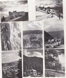 Bnk foto - Valea Prahovei - lot 8 fotografii din pliant, Alb-Negru, Romania de la 1950, Cladiri