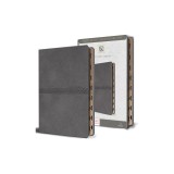 KJV Holy Bible, Large Print Medium Format, Gray Faux Leather with Ribbon Marker, Red Letter, Thumb Index