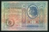 Q496 UNGARIA ROMANIA 100 KORONA 1912 CU TIMBRU SPECIAL STAMPILAT IN TRANSILVANIA VF/XF