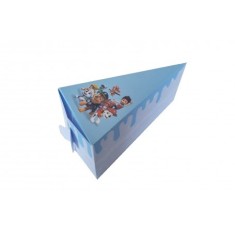 Cutie in forma de felie tort din carton de 160 gr cu Patrula Catelusilor albastru 12 x 7 x 5 cm foto