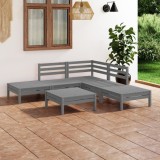 VidaXL Set mobilier de grădină, 6 piese, gri, lemn masiv de pin 3082644