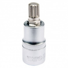 Bit SPLINE M10 Yato YT-04343, cu adaptor 1/2", 55 mm, Cr-V