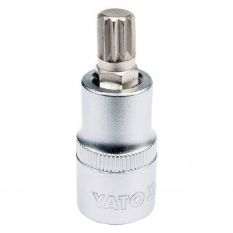 Bit SPLINE M10 Yato YT-04343, cu adaptor 1/2&amp;quot;, 55 mm, Cr-V foto