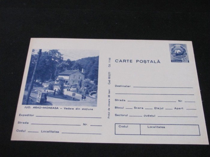 Județ ARAD - MONEASA - Vedere din stațiune - Carte Poștală Vintage Rom&acirc;nia