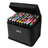 Cumpara ieftin Set 60 markere, 2 capete subtire si gros, geanta de depozitare, Multicolor, Oem