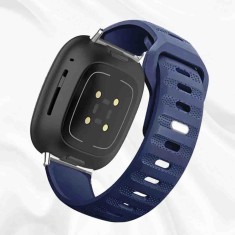 Curea din silicon compatibila cu Fitbit Versa Lite, Telescoape QR, 22mm, Cerulean Blue