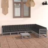 vidaXL Set mobilier grădină cu perne, 8 piese, lemn masiv de pin 3076801