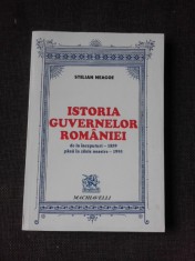 ISTORIA GUVERNELOR ROMANIEI DE LA INCEPUTURI - 1959 PANA IN ZILELE NOASTRE - 1995 - STELIAN NEAGOE