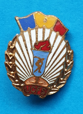 Insigna veche 1970 sport concurs sportiv UCFS foto