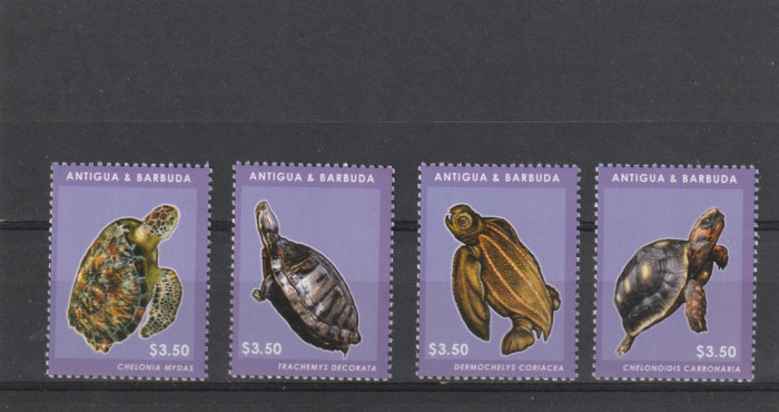 Antigua si Barbuda 2012-Fauna,Testoase,serie 4 valori dantelate,MNH,Mi.5053-5056