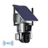 Camera Supraveghere Solara 4G 4K Ultra HD 6.0 mm Lentila, Dual Camera 8 MP (4MP+4MP), Rotire Din Aplicatie, Rezistenta La Apa IP 66