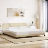 VidaXL Cadru de pat fără saltea, crem, 200x200 cm, textil