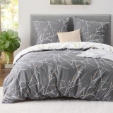 Așternut BEDSURE 220x240, set de 3 piese cu cearșaf de puf - seturi de așternut 220 x 240 cm cu 2 fețe de pernă 80x80 cm, așternut reversibil OEKO-TEX
