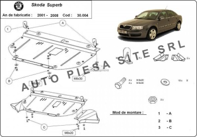 Scut metalic motor Skoda Superb 2001 - 2008 APS-30,004 foto