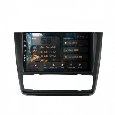 Navigatie BMW Seria 1 E87 (2007-2011) Clima Automata 8GB RAM Android 13 Octacore Slot Sim 4G DSP GPS Wi-FI Carplay Android Auto USB Bluetooth Waze Tou foto