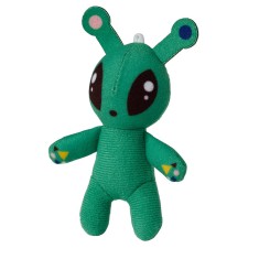 Jucarie de plus, 10 cm, mini-martian/verde