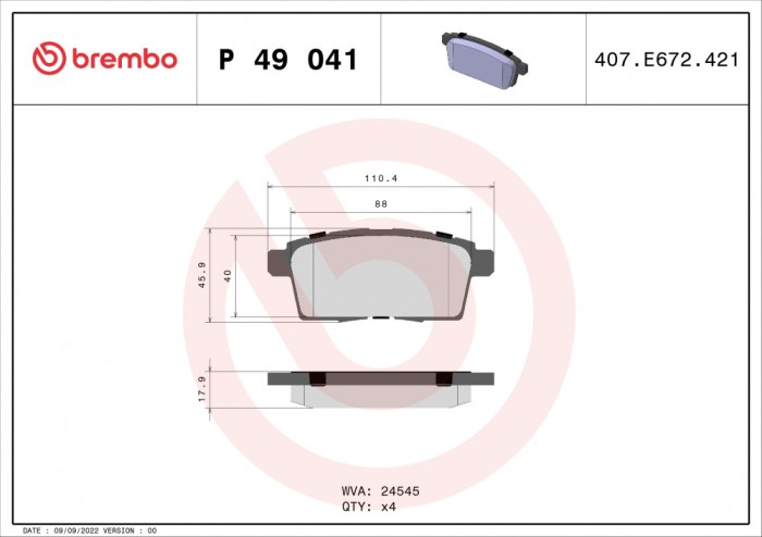 BREMBO P 49 041 PRIME LINE set placute frana,frana disc