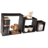 Cumpara ieftin Rafturi MDF maro cu sistem de fixare ascuns - 3 buc