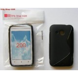 Husa Silicon S-Line Neagra pentru HTC Desire 200, Protectie Telefon