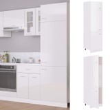 VidaXL Dulap frigider &ldquo;Lyon&rdquo;, alb extralucios, 60x57x207 cm