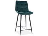 Cumpara ieftin Scaun de bar Chic H-2 Velvet, Signal, 45x37x92 cm, catifea/otel, verde/negru